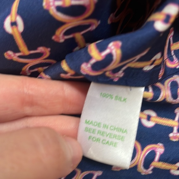 LILLY PULITZER Silk HORSE BIT Equestrian Ruffle Babydoll Dress size 0 - Picture 5 of 7